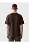 Brown Oversize Fit Crew Neck Men's T-Shirt - 4