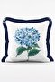 Blue Hydrangea Flower Patterned 4-Piece Fringed Cushion Cover Set with Text Detail - 3