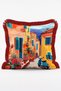 Amalfi Coast and Vespa Themed Italian Streets Set of 4 Fringed Throw Pillow Covers - 5