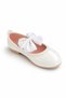 Girl's White Bowknot Scalloped Ballerina Flats