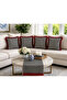 Dama Series, Suede Fabric Red Fringed 5-Piece Combination Throw Pillow Cover and Runner (5 Pieces)