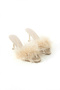 Thin Heeled Satin Feathered Bridal and Engagement Slippers - 4