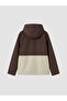 Lcw Kids Brown Color Blocked Zippered Hooded Boy's Coat - 6