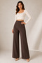 Women's High Waist Modal Fabric Sweatpants with Front Stitching Detail - 3