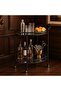 2-Tier Rolling Serving Cart with Glass Shelves, Metal Beverage Cart on Wheels - 8