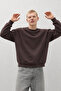 Men's 100% Cotton Comfortable Brown Winter Sweatshirt - 5