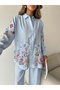 Women's Oversize Shirt with Beading on Front, Back and Sleeves - 3