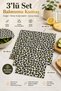 Leopard Patterned Wax Fabric Set of 3 – 20X20, 30X30, 40X40 cm Reusable Food Storage Cloth - 3