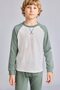 100% Cotton Crew Neck Raglan Long Sleeve Top Elastic Cuff Bottom 2-Piece Pajama Set for Boys I1443A - 3
