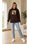 Women's Never Look Back Written Hooded Kangaroo Pocket Sweatshirt