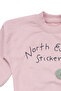 Baby Girl Ecru Lilac Floral Embroidered North Written Waffle 2-Piece Set - 4