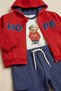 Boys' Hooded Zippered Cardigan with Embroidery and Cargo Pockets 3-Piece Tracksuit Set - 4