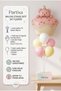 Pink Retro Cupcake Balloon Stand Set with Teddy Bear Figure |   Transparent 7-Piece Stand + Cupcake Foil Balloon 52.5×72.5 cm + 7 Latex Balloons - 2