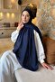 Line Gg Pattern Aura Cotton Jacquard Shawl Navy Blue - 2