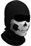 Black Balaclava Ghosts Skull Full Face Mask, Windproof Ski Motorcycle Face Masks Tactical Balaclava
