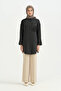 Guipure Detailed Lyocell Tunic - Black