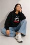 Women's Akoe Bird Printed Comfortable Fit Crew Neck Black Sweatshirt - 4