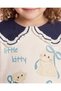 Girls White Plain Peter Pan Collar Sweatshirt - 3