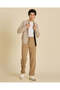 Senior Boys Beige Jacquard Active Pants - 5