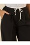 Women Black Double Waistband Wide Leg Trousers - 4