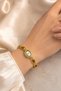 Vinos Minimal Kadın Kol Saati – Gold Color Brown Stone Detailed Minimal Elegant Wristwatch Women's Watch - 6