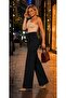 Women's Black High Waist Palazzo Pants with Velcro Closure, Compatible with Zero Sizes - 3