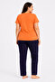 Plus Size Sweet Dreams Summer Orange Pajama Set - 3