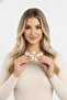 Large Size Hair Clip with Yellow Frame and Transparent White Floral Design - 4