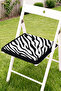 Zebra Patterned Fringed Zippered Chair Cushion - Modern Striped Tufted Cushion