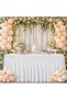 Table Skirt for Rectangle Tables 6ft, White Table cloth Cover