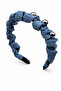 Drawstring Denim Fabric Hairband with Gray Detail Women's Crown