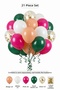 Fuchsia Dark Green Balloon Set 21 Pieces Adult Birthday Party Decoration