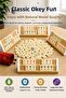 Large Size Wooden Okey Set for 4 People, Durable Thick Stone Game Set with Stone Bag - 7