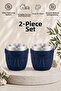 Decorative Moai Design 2 Piece Ashtray Set |   Wind Preventer |   Deep Chamber |   Plastic Ashtray |   Blue