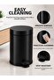 Pedal Trash Can 5 Liter Inner Bucket Bathroom Trash Can with Lid Black - Titan 7005 - 6