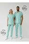 Mint Green Stretch Fabric Nurse Doctor Uniform Unisex Surgical Set Scrubs Uniform - 2