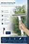 Double-Sided Brushed Glass Squeegee - Non-Scratch Glass Sponge, Non-Marking Squeegee with Silicone Auxiliary Brush