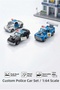 3-Piece Metal Model Car Doors Open Pull and Drop Toy Car Futuristic Toy Police Car - 2