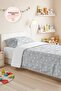 Rainbow Cloud Gray Boys' Single Pique Set - Pastel Moon Star 160X220 cm Bedspread