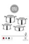 Damla 8 Piece 18/10 Stainless Steel Cookware Set |   5 Years Warranty |   Induction Compatible | - 2