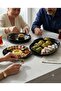 12 Pieces Black Round Melamine Cake and Serving Plates - 21 cm Casual Dinner Plate Set - 3
