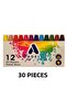 30 Pieces of 12 Colors Pastel Crayons