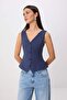 Indigo Fitted V-Neck Modal Vest Twoss26Ye00052