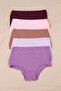 Pink-Multicolor 5'Li Package Cotton Blended High Waist Hipster Knitted Panties Thmss25Ku00030 - 4