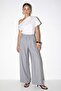 Gray Elastic Waist Palazzo Drawstring Comfortable Fit Trousers Tdrss26Pl00014 - 2