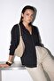 Black Oversize Modal Shirt with Pockets Tdrss26Go00052 - 3