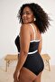 Black Biye & Belt Detail Large Size Swimsuit Tbbss26Am00041 - 3