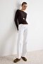 Beyaz %100 Pamuk Kemer Detaylı Düşük Bel Wide Leg Jeans TWOAW27JE00063 - 2