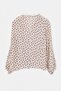 Beige Ruffle Detailed Stoned Buttoned Polka Dot Chiffon Shirt Tdrss26Go00128 - 7
