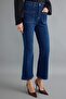 Koyu Mavi Orta Esnek Yüksek Bel Crop Flare Jeans TWOAW27JE00046 - 4